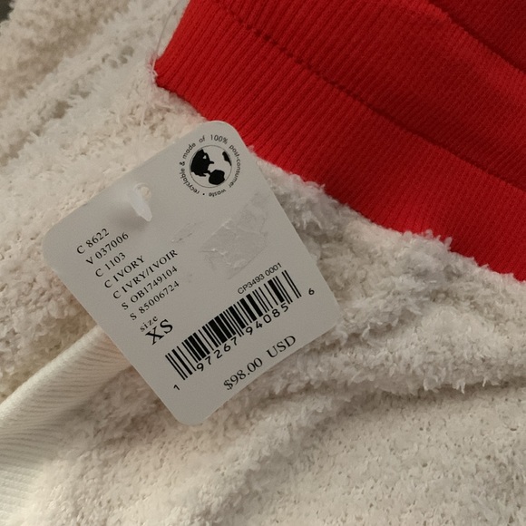 FP MOVEMENT Oversized Cuddle Up Jogger Pants NWT Ivory Cherry Red - Picture 8 of 8